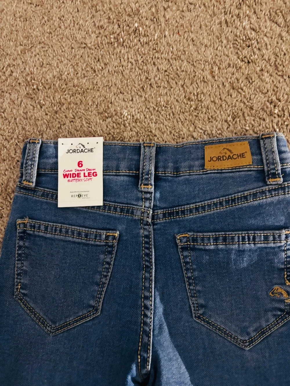 Jordache Dark Blue Wide Leg High-Rise Jeans